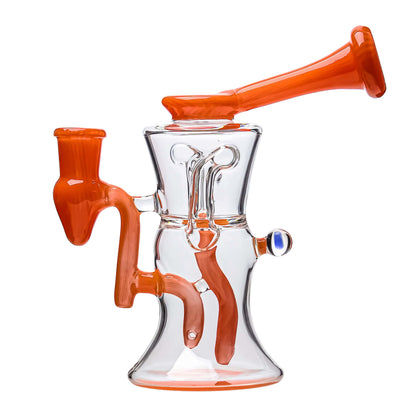 6.6 Inch Hand Crafted US COLOR Water Pipe with Opal/MINI Recycler Dab Rig