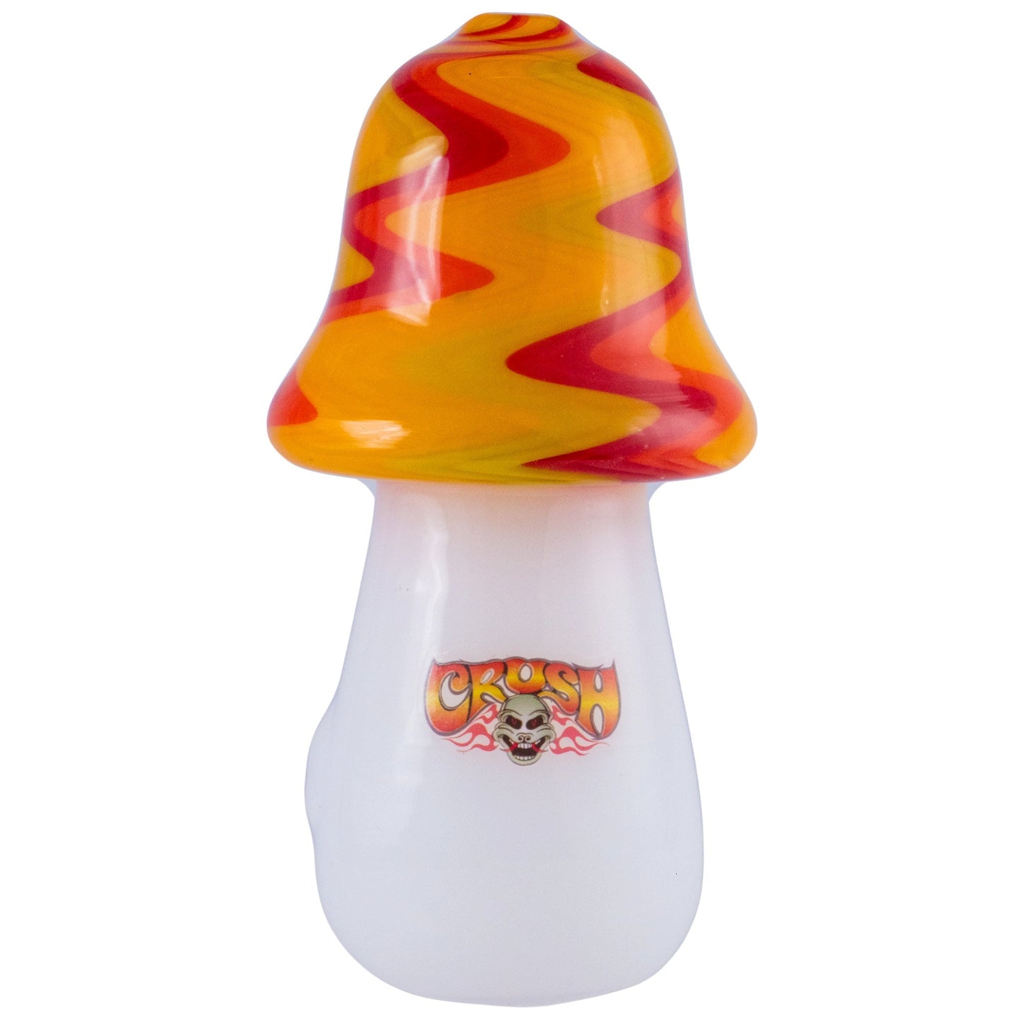 Crush Headdy Topper Colorful Mushroom Hand Pipe w/ Dragon Badge