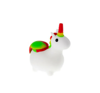 Unicorn Style Silicone Pipe with Glass Bowl Mixed Color Hookah Smoking Water Pipe