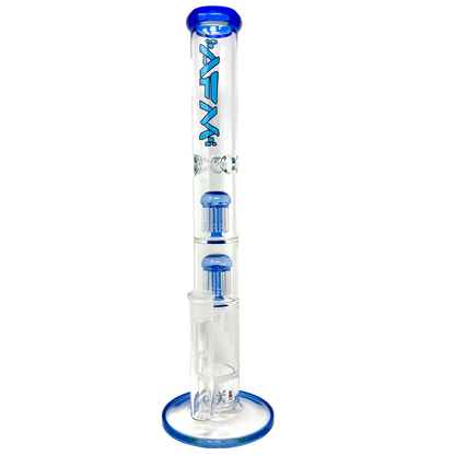 18" AFM Ripper Double Arm Perc Glass Straight Tube Bong