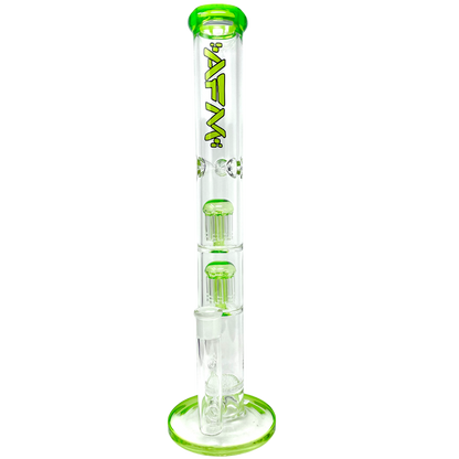 18" AFM Ripper Double Arm Perc Glass Straight Tube Bong