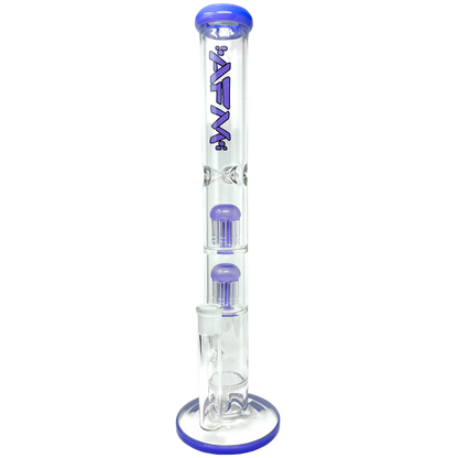 18" AFM Ripper Double Arm Perc Glass Straight Tube Bong