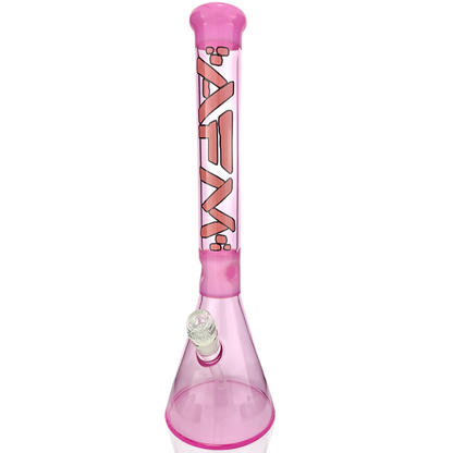 18" AFM Pulsar Double Pink Glass Beaker Bong