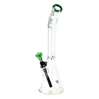 18" x 9MM  Bent Neck Beaker Bong MAV Maze Accented