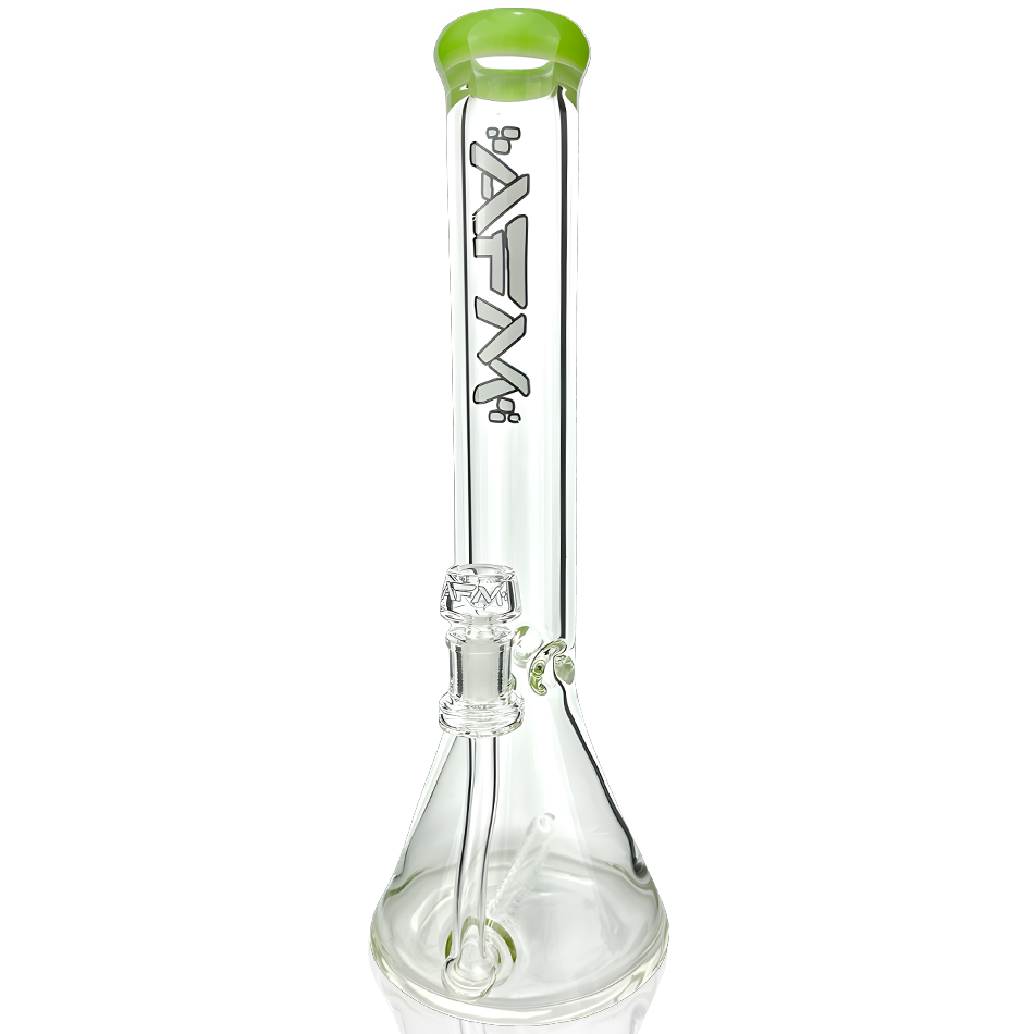 13" AFM Glass Inline Perc Colored Lip 9mm Glass Beaker Bong