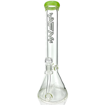 13" AFM Glass Inline Perc Colored Lip 9mm Glass Beaker Bong