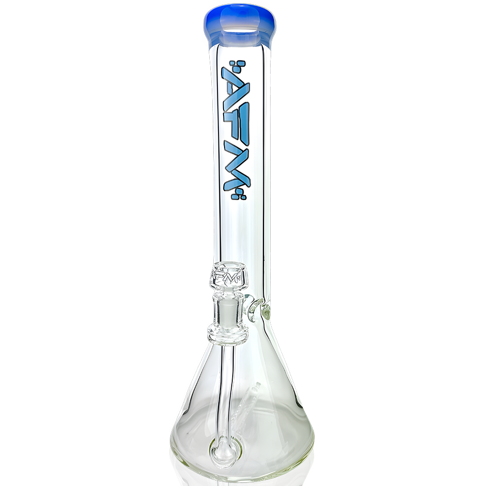 13" AFM Glass Inline Perc Colored Lip 9mm Glass Beaker Bong