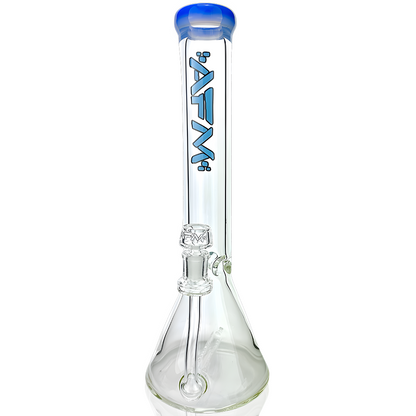 13" AFM Glass Inline Perc Colored Lip 9mm Glass Beaker Bong