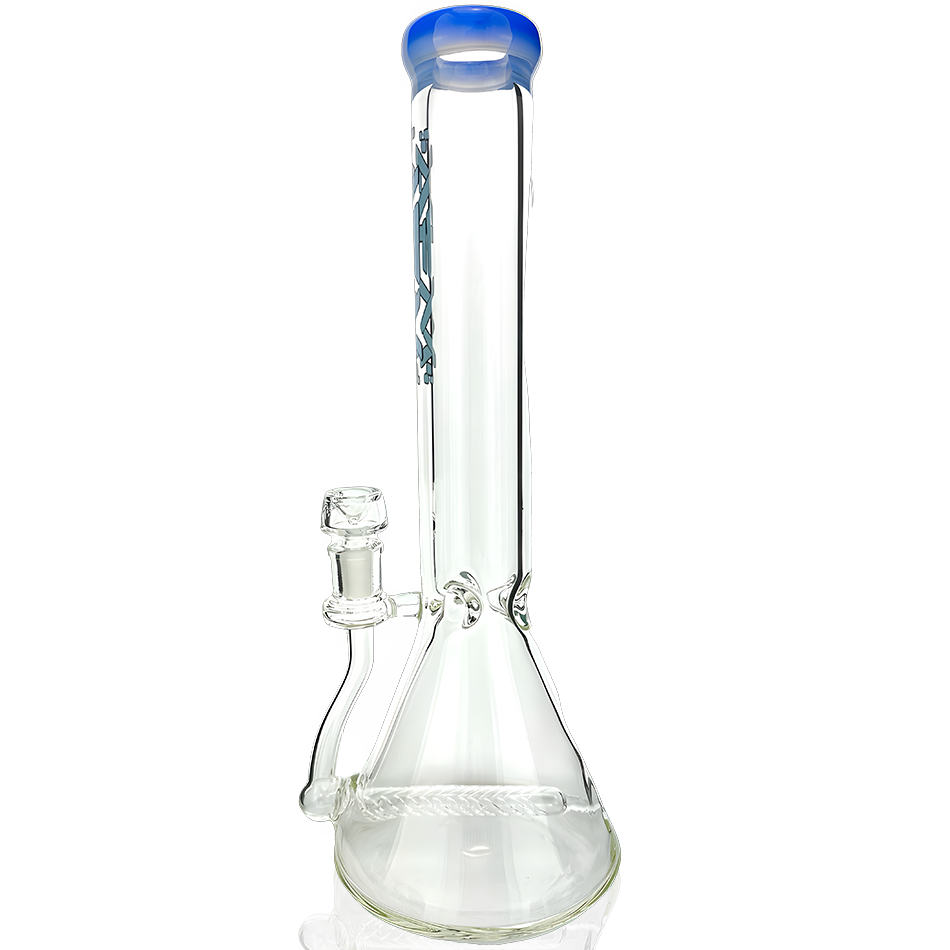 13" AFM Glass Inline Perc Colored Lip 9mm Glass Beaker Bong