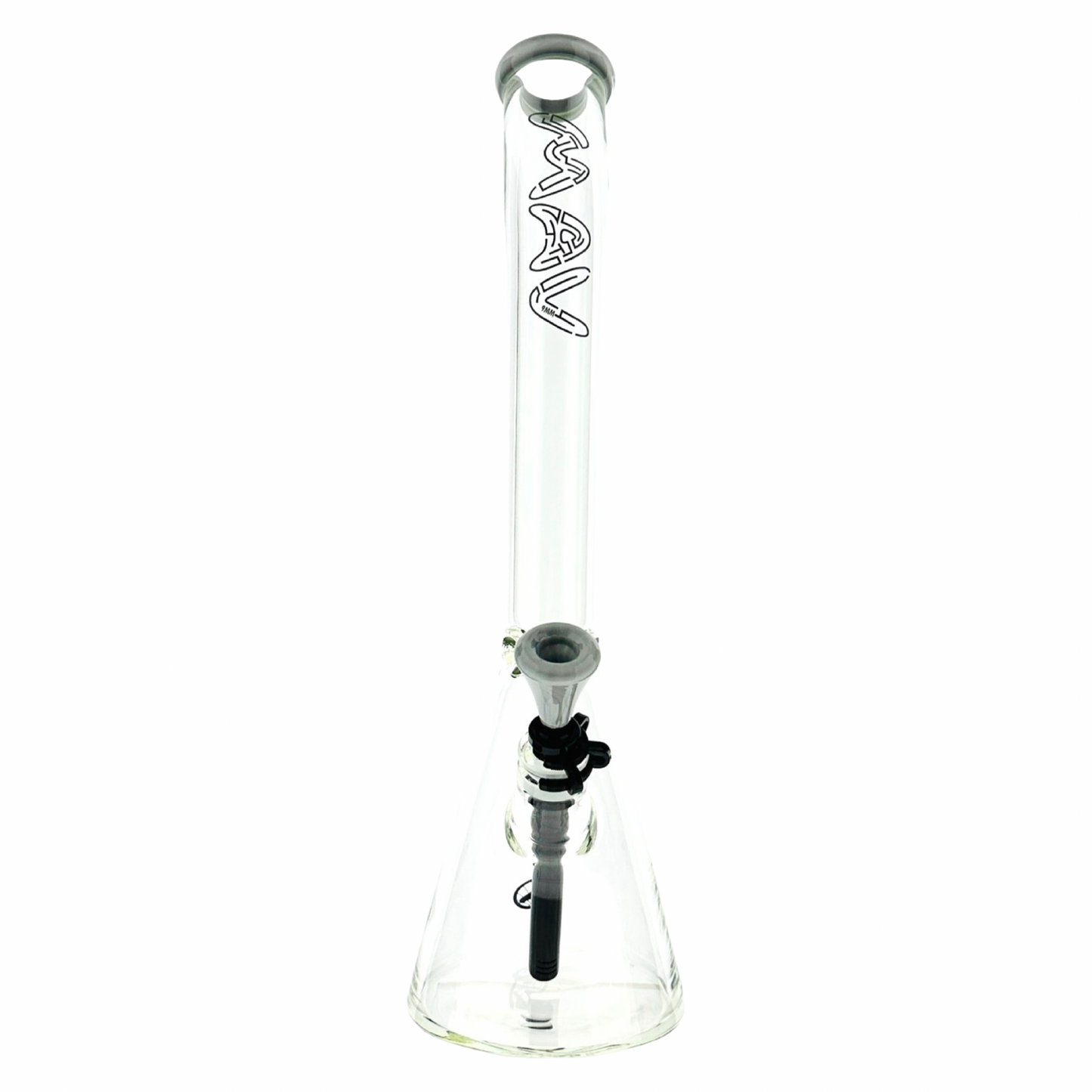 18" x 9MM  Bent Neck Beaker Bong MAV Maze Accented