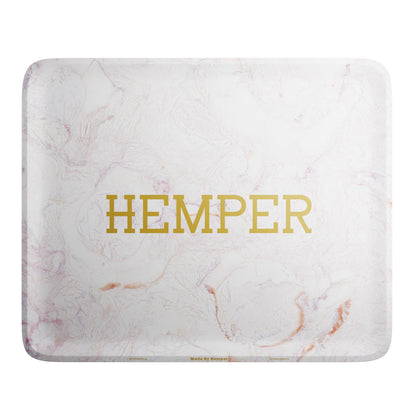 HEMPER  - Luxe Marble Pink/White Rolling Tray