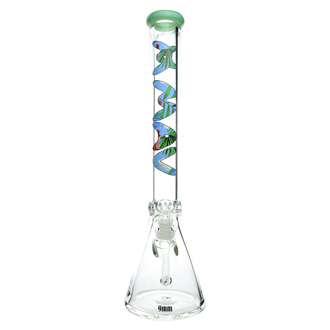 18" x 9mm Hawaii Floral Specialty Slab Beaker Bong