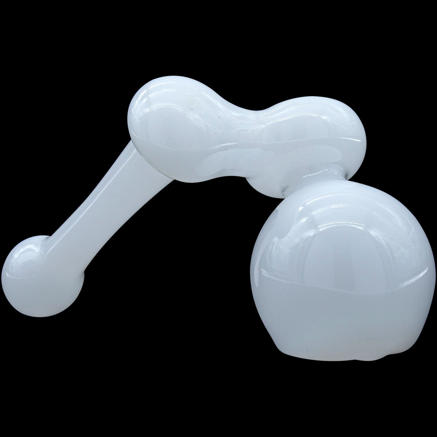 "Ivory Sidecar" Glass Sidecar Bubbler Pipe