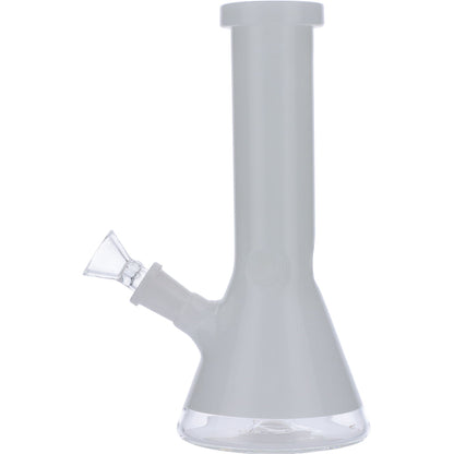 Beaker Bong w/White Rings-Black-8in