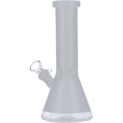 Beaker Bong w/White Rings-Black-8in