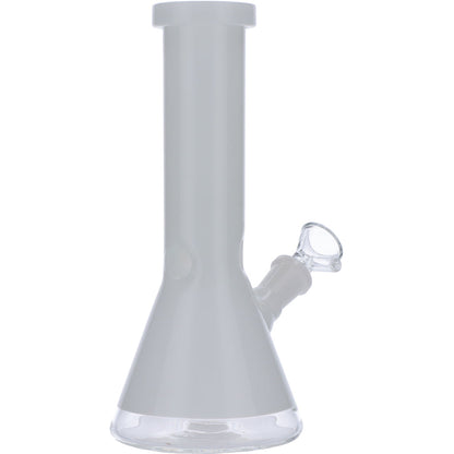 Beaker Bong w/White Rings-Black-8in