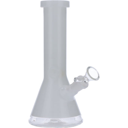 Beaker Bong w/White Rings-Black-8in