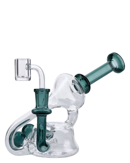 Bubbler w/Bowl & Quartz Banger-Teal-6in(RCL-S-J08T)