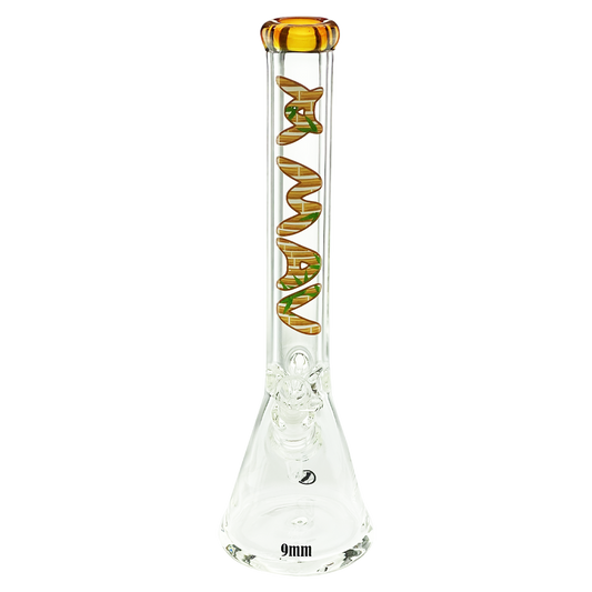 18" x 9mm bamboo gold Specialty Slab Beaker Bong