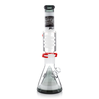 Reversal Wig Wag Smoke and White Slitted Pyramid Beaker Freezable Coil System