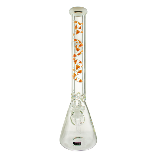 18" x 9mm White Pizza Specialty Slab Beaker Bong