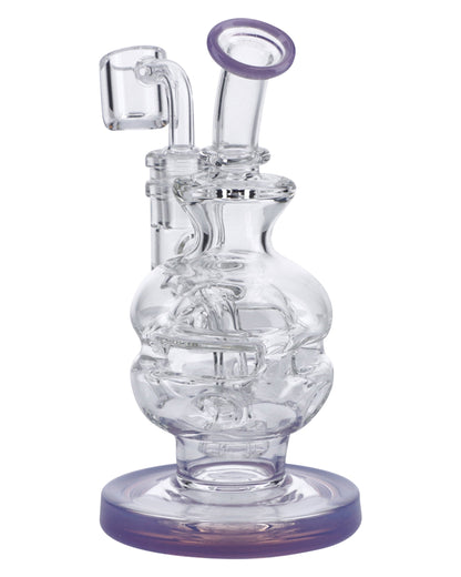 6" Swiss Perc Recycler Rig - Milky Purple