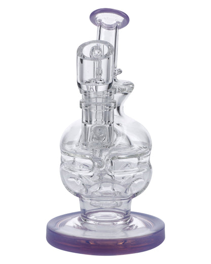 6" Swiss Perc Recycler Rig - Milky Purple