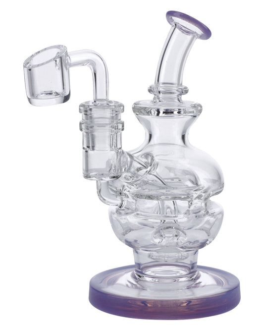 6" Swiss Perc Recycler Rig - Milky Purple