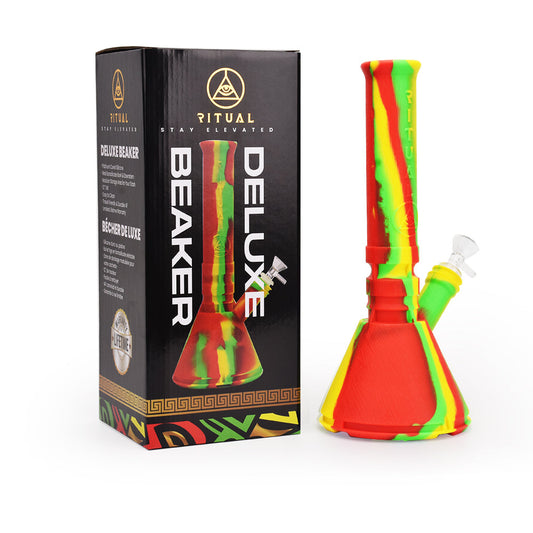 12'' Deluxe Silicone Modular Beaker - Rasta