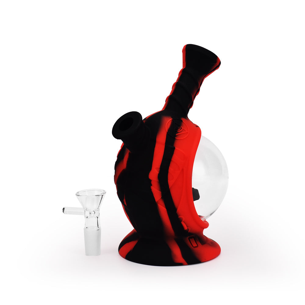 7.5'' Silicone Astro Bubbler - Black & Red