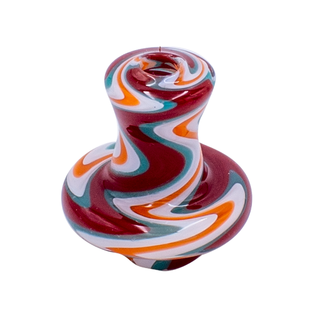 Red Swirl Cap + 2 pearls